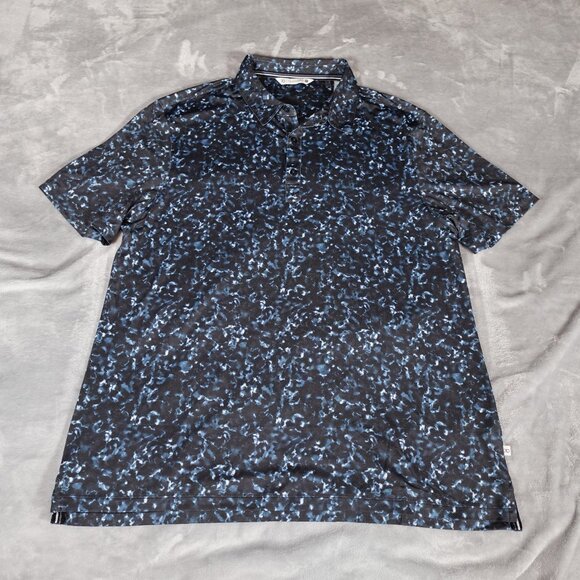 7 Diamonds Colin 4 Way Stretch Polo Shirt Mens XL Performance Dyed Blue - Picture 1 of 9